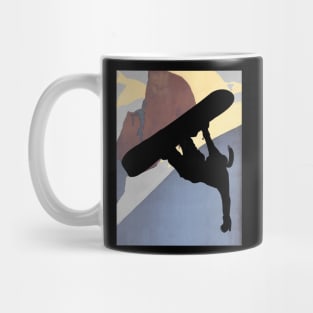 Snowboarding Betty, evening light Mug